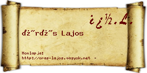 Órás Lajos névjegykártya